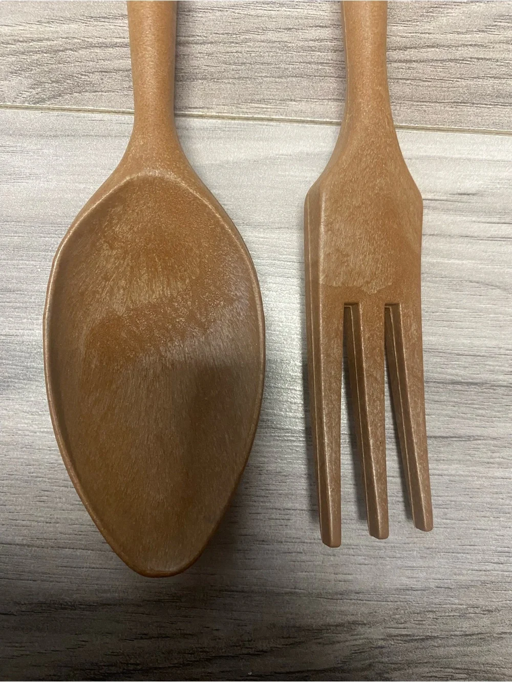 Vintage Disney Mickey Mouse 2pc Salad Serving Spoon & Fork Set Ceramic Handle